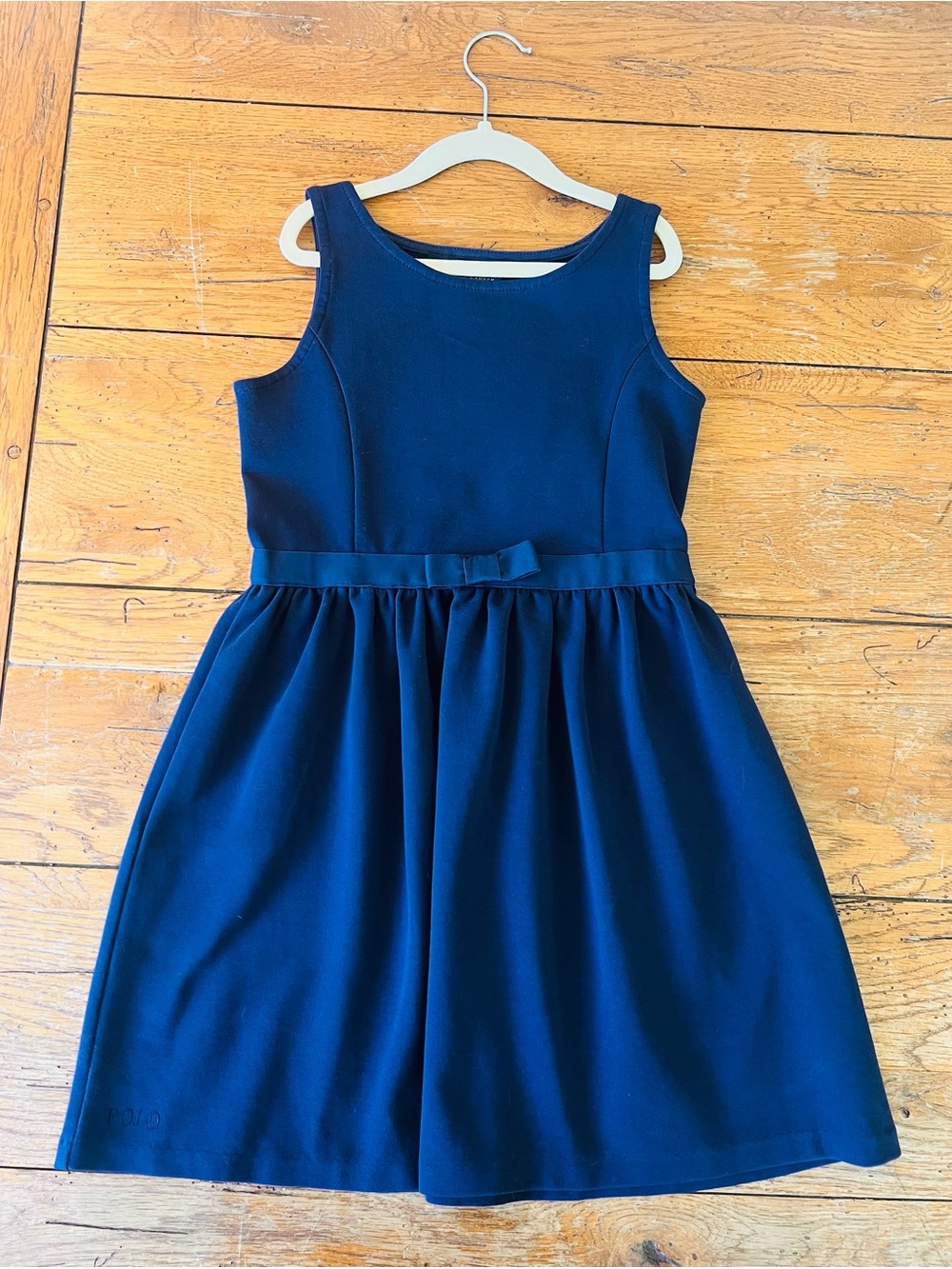 Polo by Ralph Lauren Navy Sleeveless Bow-Waist Girls Dress
